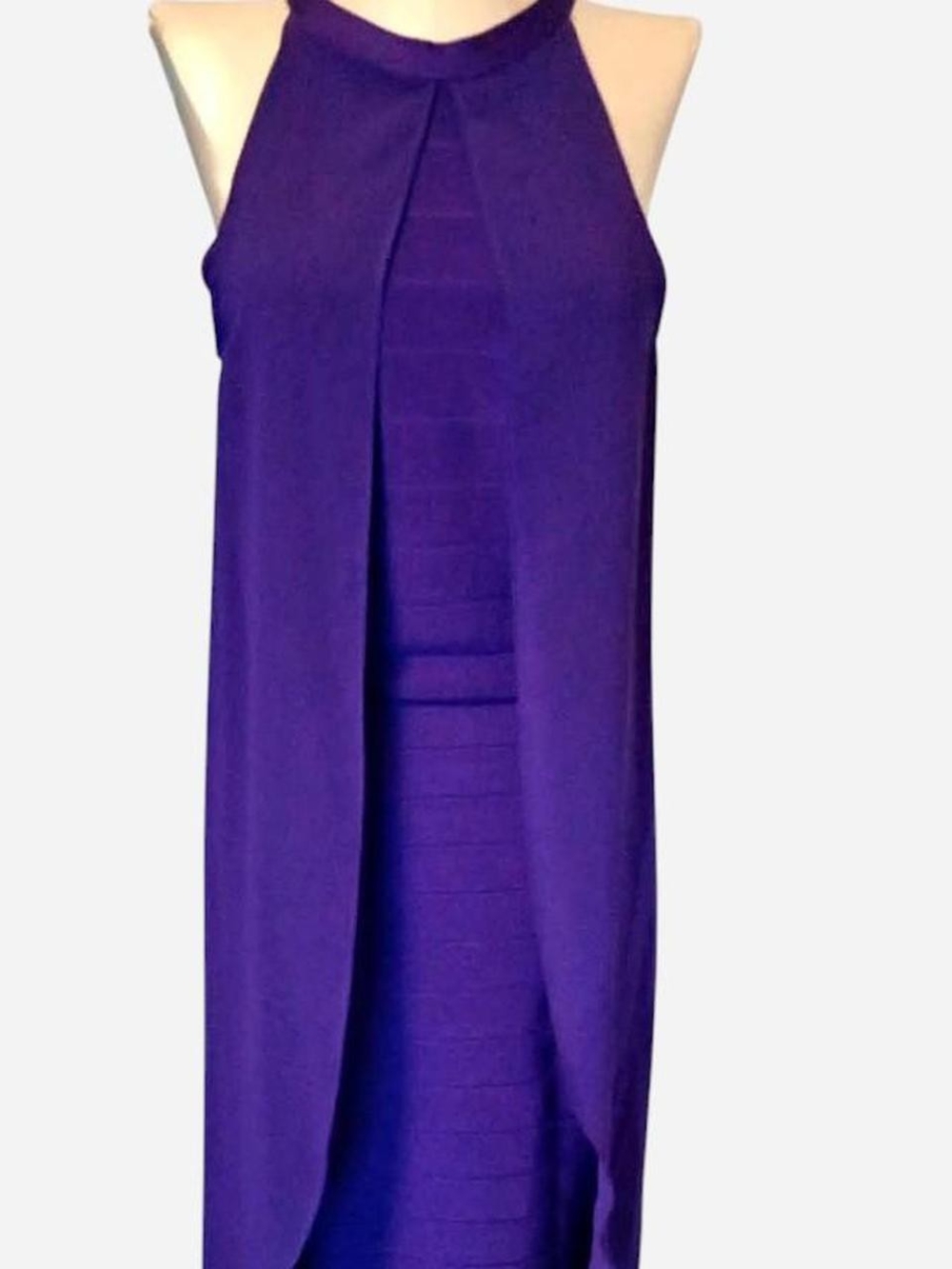 VENUS Royal Purple Halter Midi Dress
